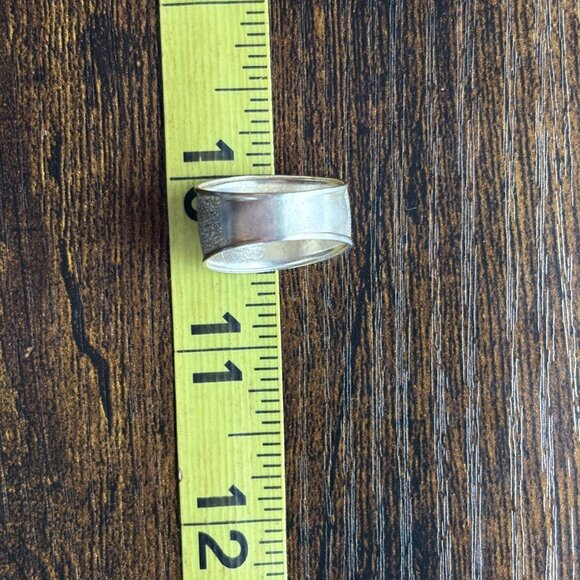 VTG Solid Sterling Silver 925 Rough Textured Tapered Band Ring Size 8 - Picture 7 of 9